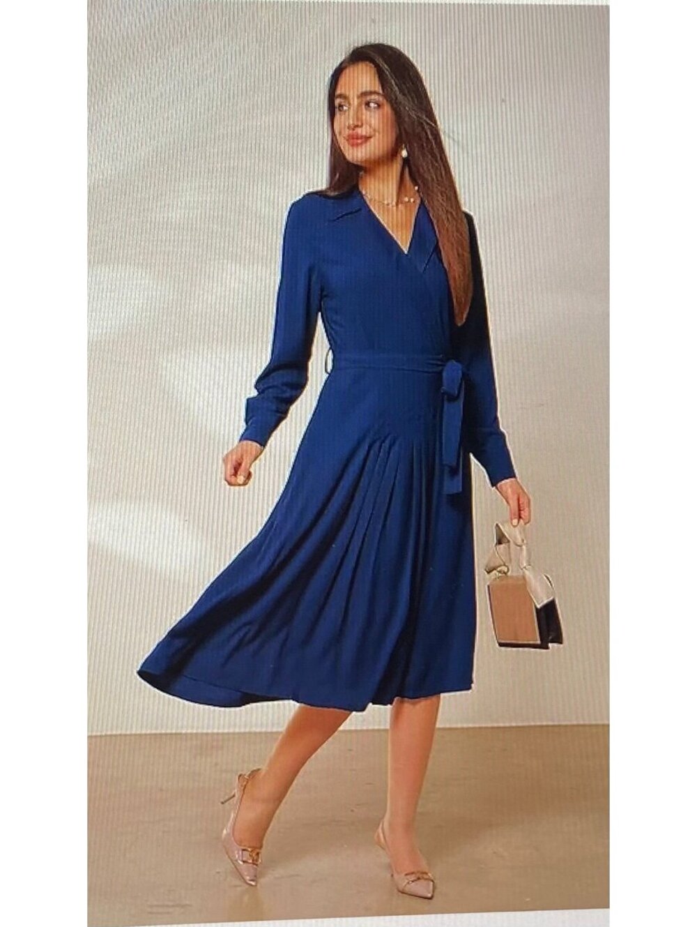 Grace Karin Women’s Long Sleeve Pleated Dress Size L - Picture 2 of 5